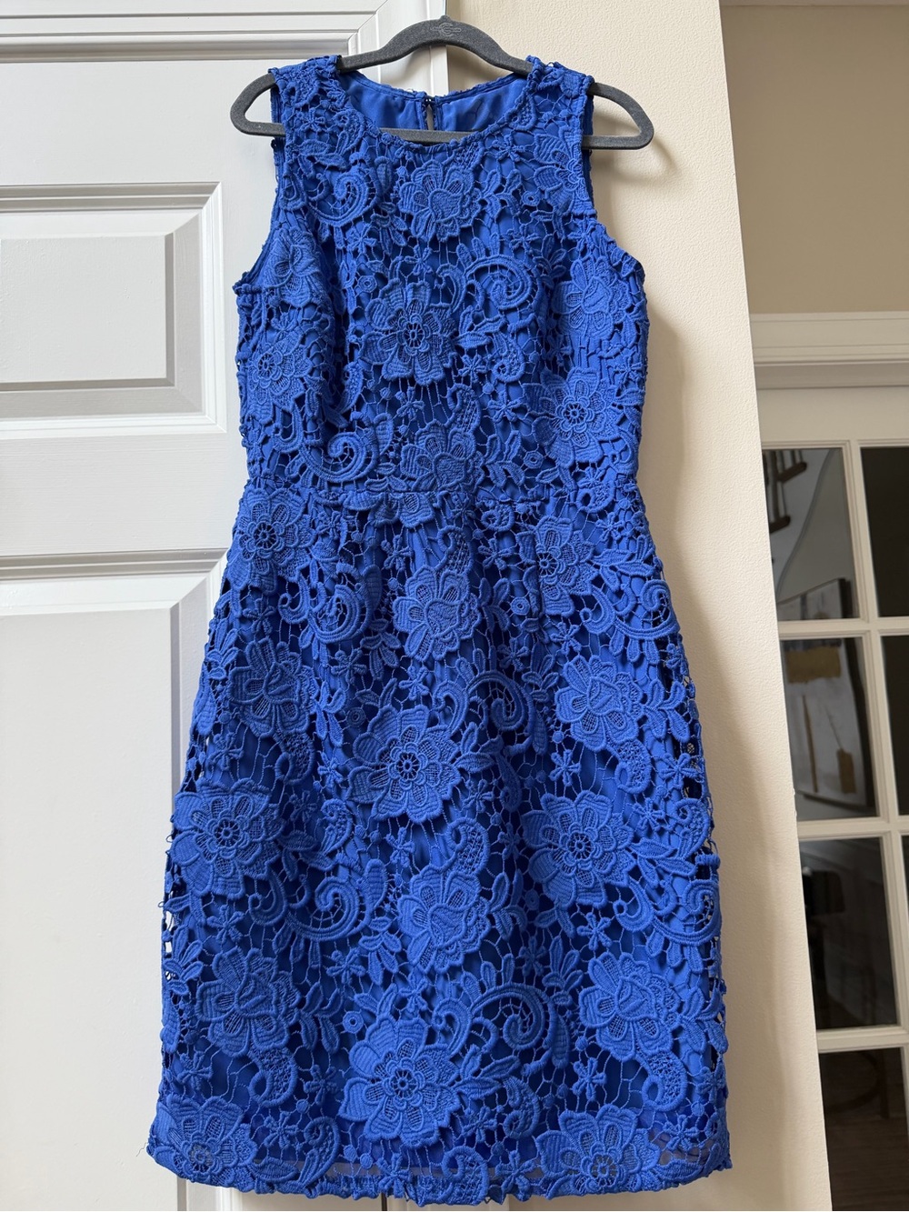 J. Crew Cobalt Blue Floral Lace Midi Dress - Picture 2 of 8